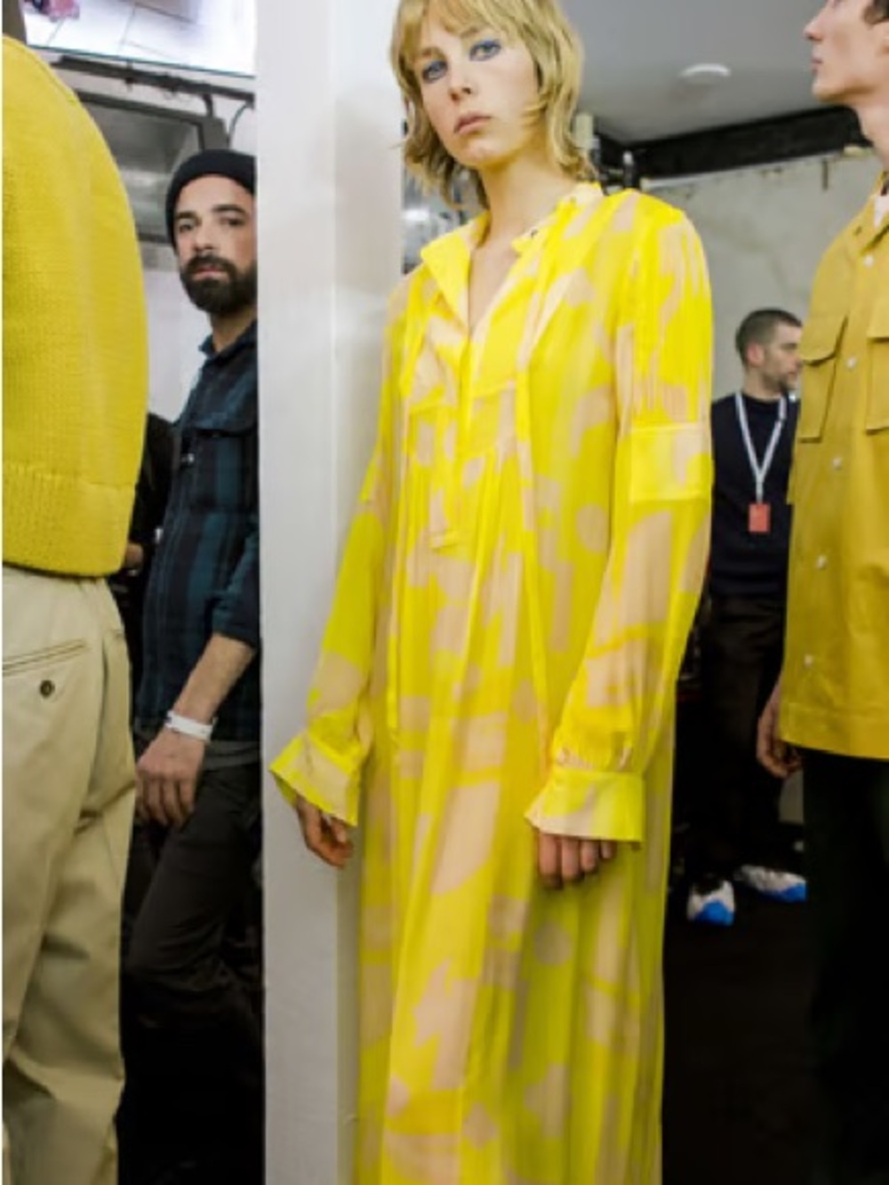 H&M Studio Yellow and Peach Abstract Blouse - Picture 2 of 6